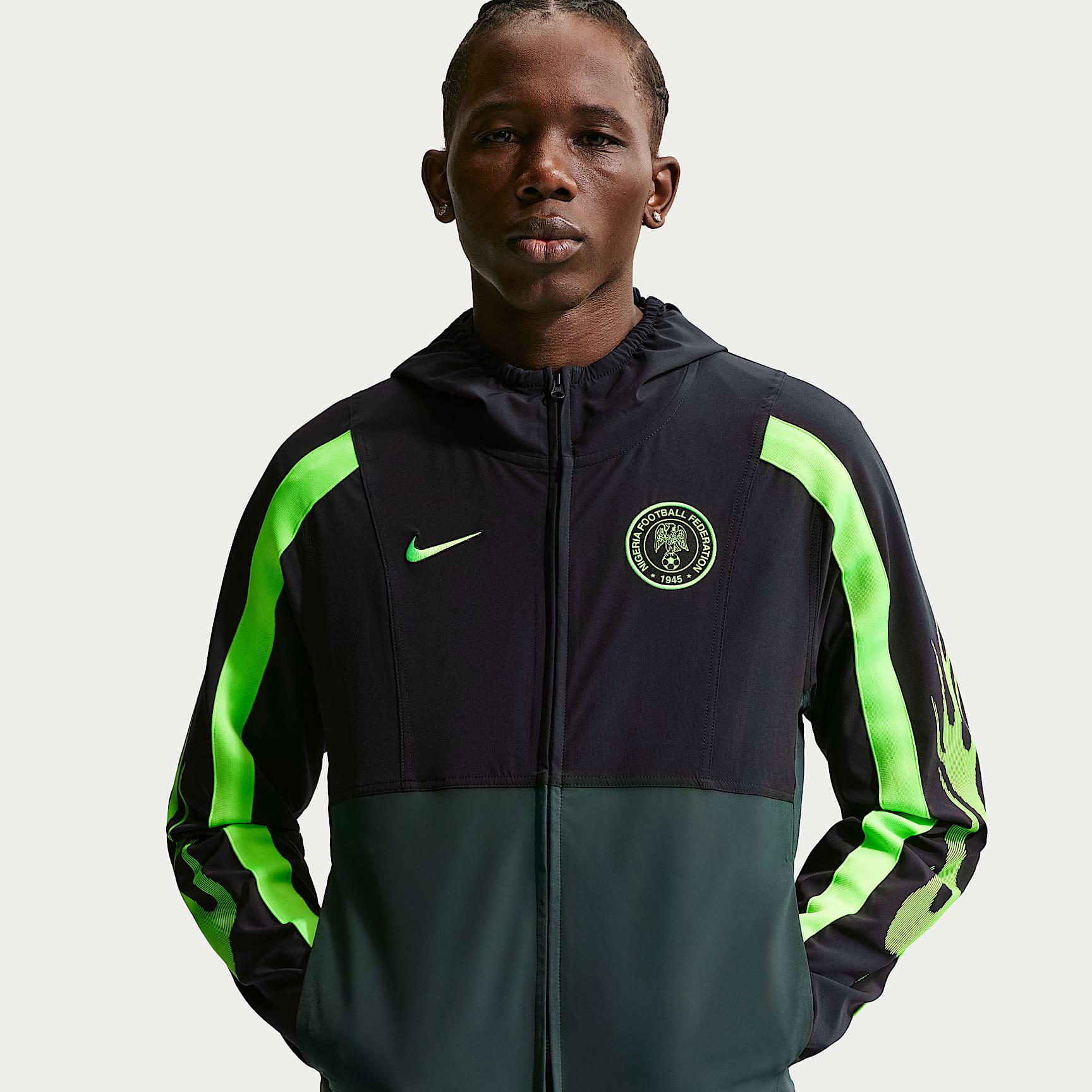 Nike JFAアカデミー　エンブレム付きフードジャージ 3XL Nijerya Energy Nike Dri-FIT Dokuma Erkek Futbol Ceketi. Nike TR
